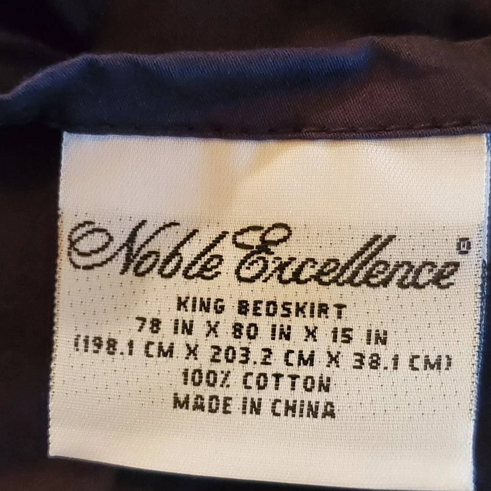 Noble Excellence Black Cotton Pleated King Bedskirt